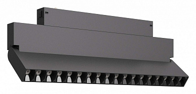 магнитный трековый светильник черный прямоугольной формы с модульным решетчатым корпусом 230V