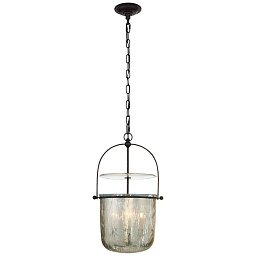 EU-CHC2269 Visual Comfort Lorford подвесной светильник фонарного типа с дымчатым стеклянным плафоном