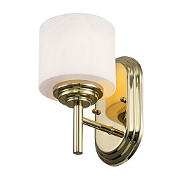 FE-MALIBU1-BATH-PB Feiss Malibu настенное бра с цилиндрическим матовым стеклянным плафоном на латунном кронштейне