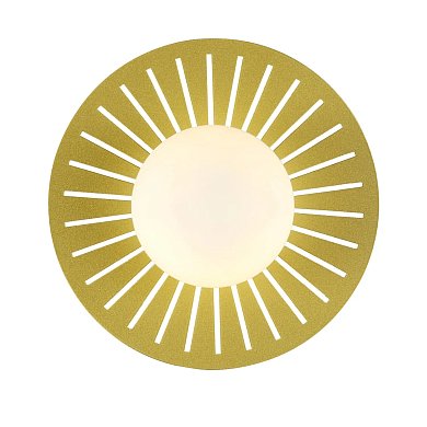 Бра Favourite Sonnenblume 2356-1W — бра-подсолнух с матовым стеклянным шаром на золотом диске