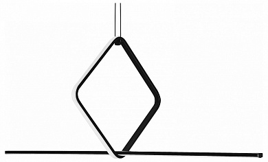 подвесной светильник с ромбовидной рамой и горизонтальным модулем освещения