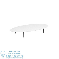 СТОЛ STYLETTO LOW LOUNGE СТОЛ 250X130CM АЛЮМИНИЕВЫЕ НОЖКИ АНТРАЦИТОВЫЙ КЕРАМИЧЕСКИЙ СТОЛШНЯ БЕЛЫЙ Royal Botania