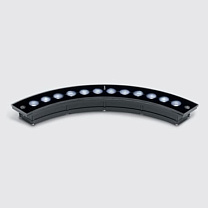 Lun-Up Evo Ground and pavement recessed luminaire - Warm White LEDs - external power supply Vin=24V dc - Flood optic 9.2W 934.4lm - 3000K - Colour: Black