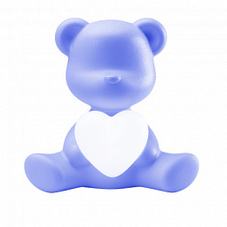 25005LB Qeeboo Teddy настольный аккумуляторный светильник в форме голубого медвежонка с подсвеченным сердцем