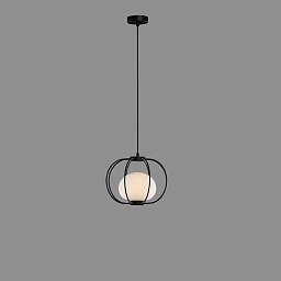 C38063N ACB Iluminacion Marina подвесной светильник с металлическим каркасом и шаровым плафоном, чёрный корпус