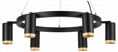 подвесной светильник с цилиндрическими плафонами черного цвета