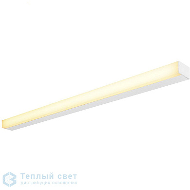 линейный накладной светильник белого цвета с теплым освещением