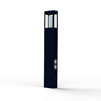 Brick² N° 4; Clear glass E27 23W Plug; Steel blue