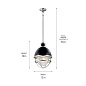 Tollis 18 inch 1 Light Hanging Pendant with Clear Ribbed Glass in Black and Brushed Nickel уличный подвесной светильник 59053BK Kichler