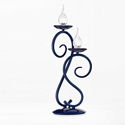 461/2L blue IDL Deco настольная лампа с двумя рожками и синим абажуром