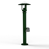 Newpark N° 5; Clear glass E27 105W Plug; British green