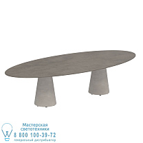СТОЛ CONIX ELLIPSE 320X140 НОЖКИ БЕТОН ЦЕМЕНТ СЕРЫЙ - СТОЛЕШНИЦА СТОЛА CERAMIC TERRA MARRONE Royal Botania