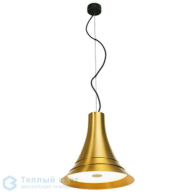 подвесная люстра из латуни с глянцевым купольным плафоном