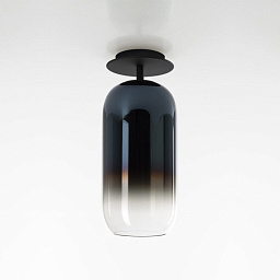 1413350A Artemide Gople потолочный светильник с цилиндрическим плафоном из стекла с чёрным градиентом