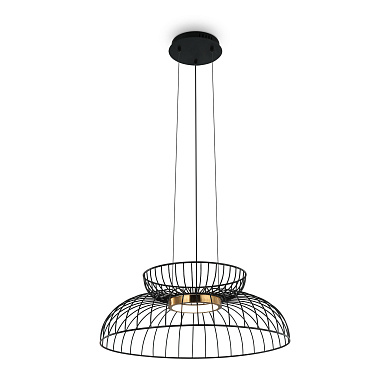 подвесной светильник с решетчатым металлическим корпусом черного цвета