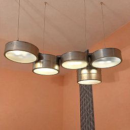 PAT37429 Patinas lighting Otto Zero подвесной светильник из стальных цилиндров с травлёным стеклом