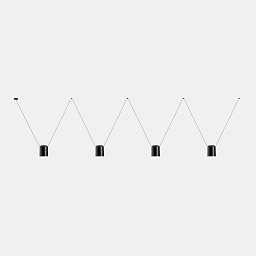 00-7402-05-05 Leds C4 Attic подвесной светильник с четырьмя прямоугольными плафонами черного цвета