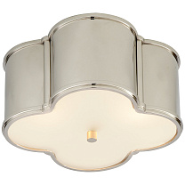 Basil Small Flush Mount полированный никель с матовым стеклом