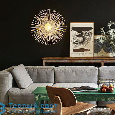 настенный светильник из бамбука с решётчатым корпусом и направленным светом