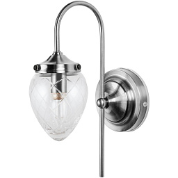 690253 Globen Lighting Juni Настенный светильник IP44, сталь/прозрачный