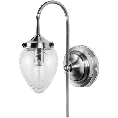 690253 Globen Lighting Juni Настенный светильник IP44, сталь/прозрачный