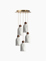 Подвесной светильник Heathfield 5 Light Cluster — Сури; Сатиновая латунь