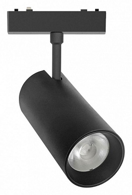 магнитный трековый светильник цилиндрический черного цвета для магнитного трека 48V