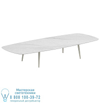 ВЫСОКИЙ СТОЛ STYLETTO 300X120CM С АЛЮМИНИЕВЫМИ НОГАМИ ГРИБОК-КЕРАМИЧЕСКИЙ СТОЛ BIANCO STATUARIO Royal Botania