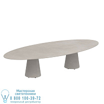 СТОЛ CONIX ELLIPSE 320X140 СМ НИЗКИЕ ОБЕДЕННЫЕ НОЖКИ БЕТОН ЦЕМЕНТ СЕРЫЙ - СТОЛЕШНИЦА CEMENTO LUMINOSO КЕРАМИЧЕСКАЯ Royal Botania