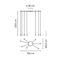 Wireflow Free-Form,Pendant Black 2700K,DALI 1-10V PUSH