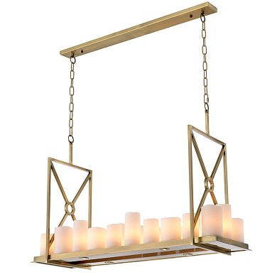 латунная люстра с искусственными свечами и LED-спотами