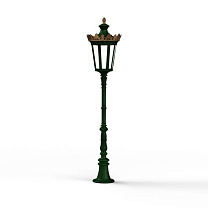 Louvre N° 8; one-piece clear glass Built-in LED 2700°K warm white 13W; British green