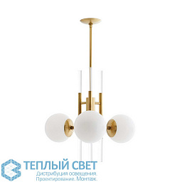 89494 Arteriors Oberon люстра с несколькими сферическими плафонами и золотистой арматурой