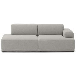 399808+399810 Muuto Connect Soft модульный диван двухместный с левой секцией серый тканевый