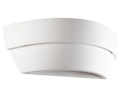 настенный керамический светильник овальной формы с рассеивателем вниз