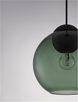 Dark Green Glass Matt Black Metal LED E27 1x12 Watt 100-240Volt IP20 Bulb Excluded D: 24 H: 184 cm