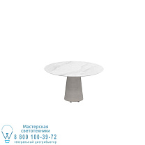 Стол Conix 120 см, круглый низкий обеденный стол на маленьких ножках из бетона и керамической столешницы Royal Botania