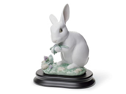 1008517 Lladro Chinese Zodiac фарфоровая фигурка кролика на подставке