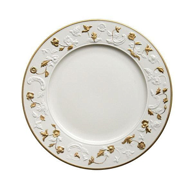 Taormina white & gold lay plate 0004842-402 тарелка, Villari