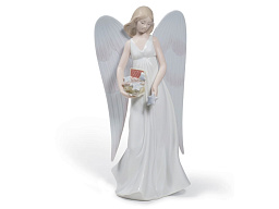 1008534 Lladro Angelic Stars фарфоровая статуэтка ангела с золотыми звёздами