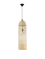 Natural Rattan Black Fabric Wire & Base LED E27 1x12 Watt 100-240 Volt IP20 Bulb Excluded D: 20 H: 250 cm