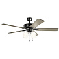52" Basics Pro Premier Fan Satin Black люстра-вентилятор 330016SBK Kichler — фото 1
