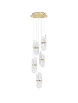 Triac Dimmable Brass Gold Metal & Clear Glass LED 34Watt 220-240Volt 2260Lm IP20 2700K D:30 H:150 cm