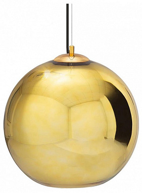 подвесной светильник в виде гладкого золотого шара