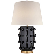 Linden Medium Lamp черный с льняным абажуром