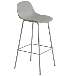 58921 Muuto Fiber барный стул серый с мягким сиденьем 75 см