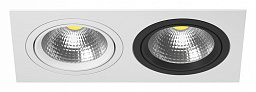i8260607 Lightstar Intero 111 двойной встраиваемый потолочный светильник бело-черный