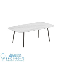 STYLETTO СТАНДАРТНЫЙ ОБЕДЕННЫЙ СТОЛ 220x120CM АЛЮМИНИЕВЫЕ НОЖКИ БРОНЗОВАЯ КЕРАМИЧЕСКАЯ СТОЛЕШНИЦА BIANCO STATUARIO Royal Botania