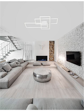 потолочный светильник с геометрическим корпусом из прямоугольных рам