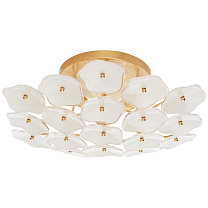 Leighton Medium Flush Mount мягкая латунь с кремовым тонированным стеклом